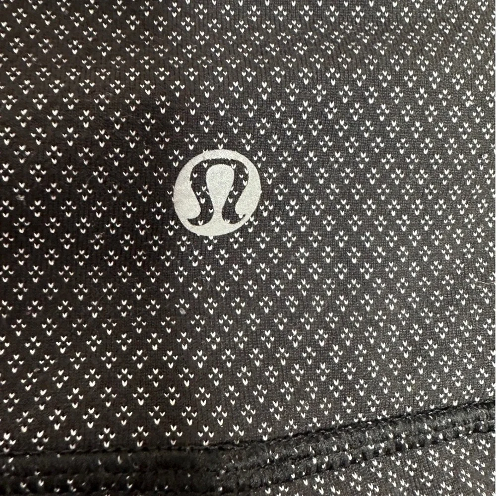 Lululemon Wunder Under Leggings Black White Micro Dot Yoga Pants SZ 6 31 Inseam